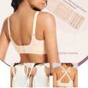 Gailife Bras for Women No Underwire Jelly Bras Wave Wireless Bras Seamless Full Coverage Bralettes Everyday Bras (Beige, L)