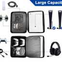 PS5 Carrying Case, Compatible with PlayStation 5 Console/Controllers/Headset/Games - Protective Travel Case with Hard Shell & Customized Foam for Storage (Classic PS1 Style) - Not for PS5 Slim, Large