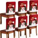 VERONLY Christmas Chair Covers Set of 6 - Complete Holiday Decor for Dining Room Chairs, Universal Fit, Tear-Resistant Machine Washable Slipcovers (Color2)