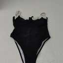 SOLY HUX Women's One Piece Bathing Suits High Cut Swimwear Push Up Bathing Suits Beach Vacation Clothes (Medium, Black and White)