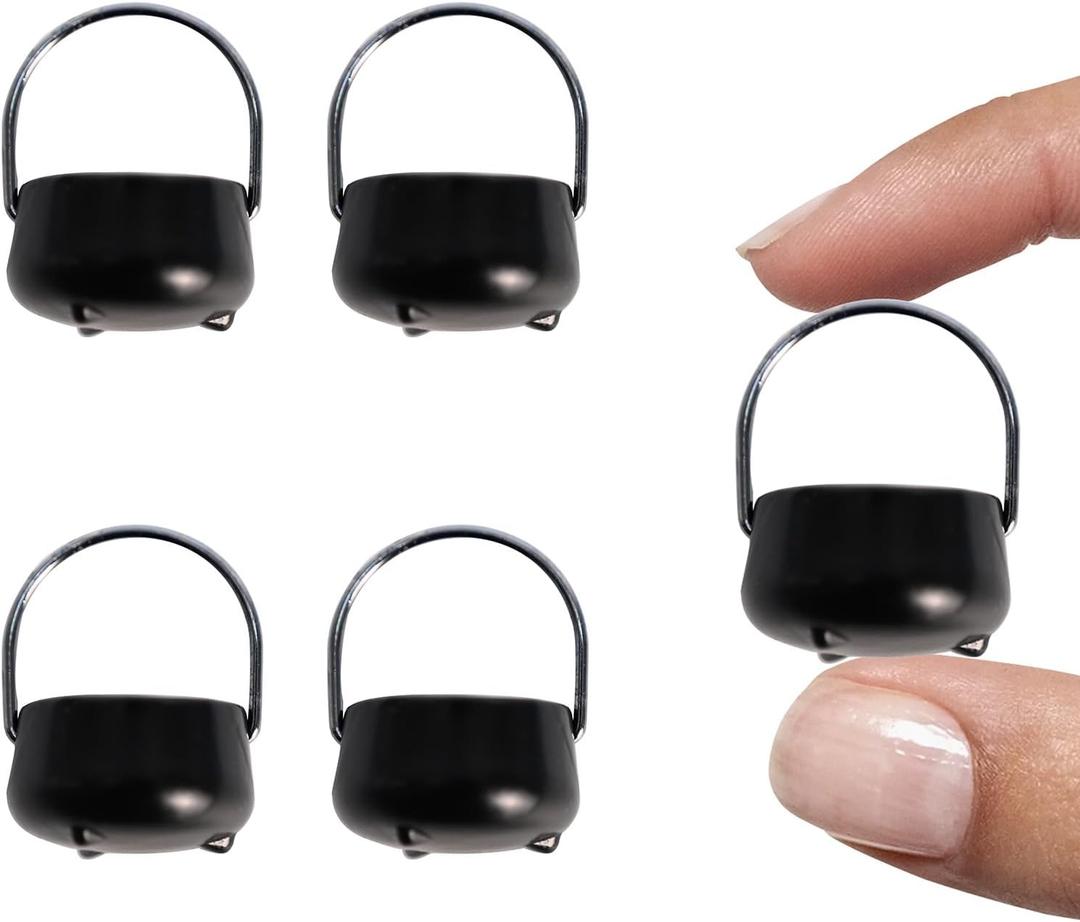 Mini Leprechaun Pot 4 PCS Small Black Pots St Patricks Day Tiny Leprechaun Pot of Gold Bucket Leprechaun Trap Supplies (Black)