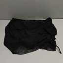 Blooming Jelly High Waisted Swim Skirt Tummy Control Swim Bottoms Mesh Ruched Drawsting Bathing Suit(Black, X-Large)