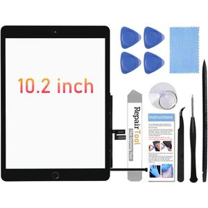 for iPad 7th/8th Generation Screen Replacement Digitizer 10.2"(A2197,A2198,A2200,A2270,A2428,A2429,A2430),for iPad 7/8 Screen Replacement Parts(NO LCD),+Home Button+Pre-Installed+Repair Tools(Black) (for iPad 7/iPad 8 Black)