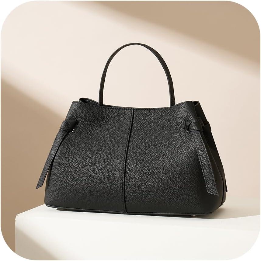 CHUNLI Designer Genuine Leather Crossbody Handbags for Women - Top Handle Satchel Purse - Work Tote Bag with Adjustable Strap