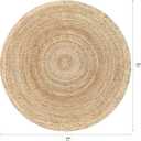 Hausattire Hand Woven Jute Braided Rug, 6 Round Natural, Reversible Boho Entry Area Rugs for Kitchen, Living Room I Farmhouse Decorative Floor Rug, 6 Feet Round