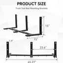 Colinktool Underbody Steel Mounting Brackets,15 x 15Inch Mounting Brackets for 48 Inch Poly Truck Boxes, Black Steel