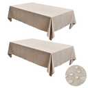 Fitable 2 Pack Faux Linen Rectangle Tablecloths: Waterproof Stain Resistant Wrinkle Free Textured Table Cloth, Washable Burlap Fabric Table Cover for Kitchen Dining Party, 52x70 Inch, Nature
