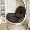 Swing Egg Chair Cushion Thickened Hanging Basket Seat Cushion Washable Hammock Chair Cushions Outdoor Patio Hanging Chairs Cushions Replacement (Only Cushion) (Coffee)