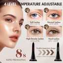 Heated Eyelash Curlers Fast Heat up Within 10s 24 Hours Long Lasting Electric Eyelash Curler Type-C Rechargeable 4 Heating Modes Anti-Burn LED Display Makeup Tools(Black)