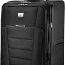 Verdi Softside Expandable 28 Inch Luggage with Spinner Wheels Lightweight Large Suitcase (Black, Checked-Large 28-Inch)