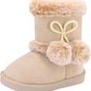 Baby Girls Winter Boots Toddler Kid Fashion Fur Lined Lightweight Warm Snow Boots for Everyday Wear (8206 Khaki)