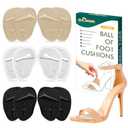 ZUCNANA Metatarsal Pads Ball of Foot Cushions (4 Pairs), Non Slip High Heel Cushion Inserts Women, One Size Fits All Shoe Inserts for Women and Men, Reusable Foot Pads All Day Pain Relief and Comfort