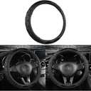 AICEL Car Steering Wheel Cover, Carbon Fiber Vehicle Steer Wheel Protector with 3D Honeycomb Design, Anti-Slip Steer Wheel Protection Guard, Universal Automotive Accessories (Coffee)