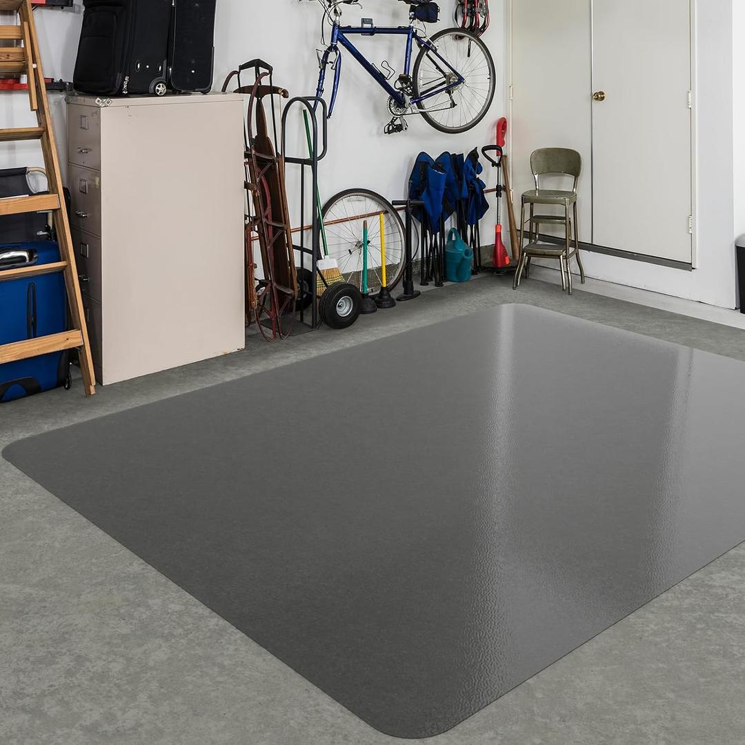 Area Floor Mat for Home, 4'6' Translucent Black No Slip Waterproof Vinyl Area Rug for Hard Floor, Spill Resistant Floor Protector Cover for Kitchen, Easy Clean Splat Mat for Under High Chair, 4'6'48x72 inch)