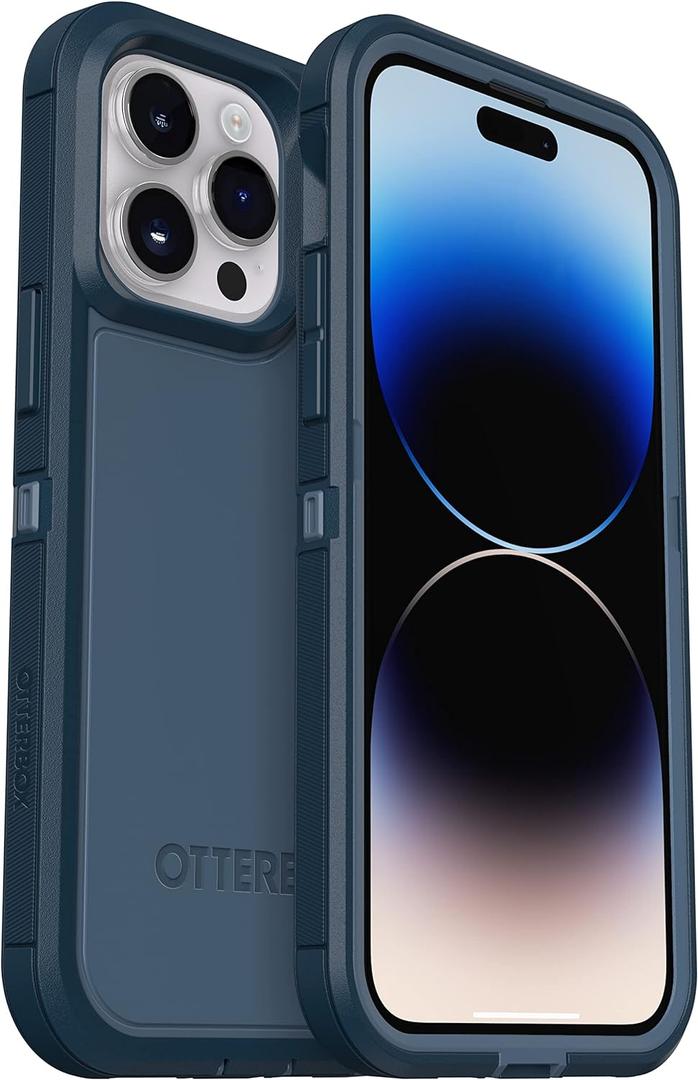 OtterBox iPhone 14 Pro (ONLY) Defender Series XT Case - Open Ocean (Blue), screenless, Rugged, Snaps to MagSafe, Lanyard Attachment (Blue)