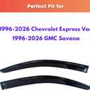 KPY Rain Guards Fit for 1996-2026 Chevrolet/Chevy Express Van, Out-Channel Window Visors Vent Wind Deflectors 2PC, Truck Accessories for 1996-2026 GMC Savana