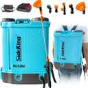 SideKing Battery Powered Backpack Sprayer 4 Gallon, 0-100 PSI Adjustable Pressure Sprayer Compatible with Makita 18V Battery, Electric Sprayer with Wand, 5 Nozzles, 2.6Ah Battery & Charger Included