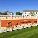 Thanksgiving Banner Happy Thanksgiving Backdrop Turkey Pumpkins Autumn Leaves 118x20 inches Fall Harvest Decor Party Supplies Welcome Yard Sign Banner Fall Holiday Photo Backdrop