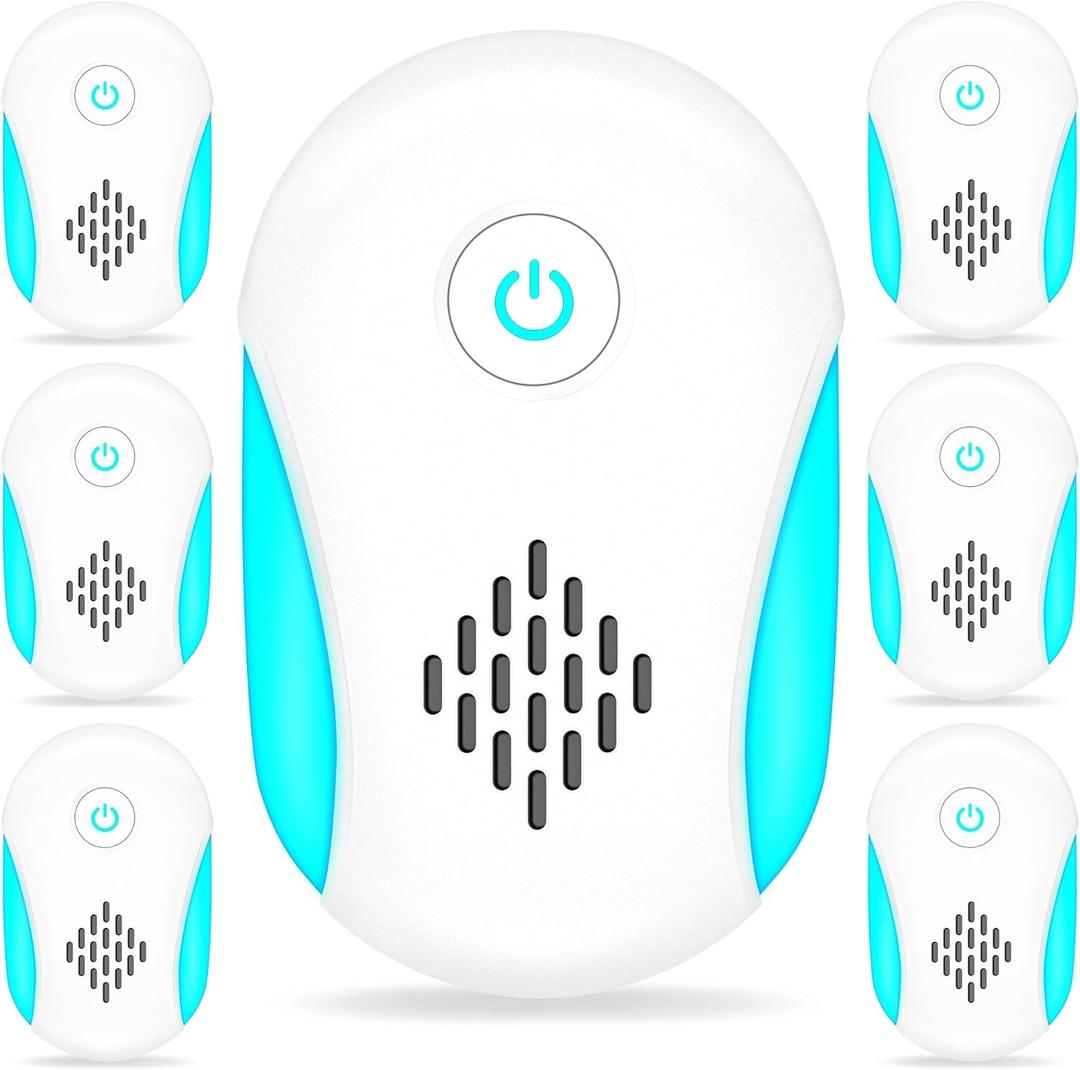 [2025 Upgraded] Ultrasonic Insect & Pest Indoor Repeller, Electronic Plug-in Control Repellent for Roach, Rodent, Mouse, Bugs, Mosquito, Mice, Ant, Spider, 2 Mode Switching (6 Pack)