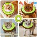 Cat Cone Collar Soft, Adjustable Cat Recovery Cone to Stop Licking, Cute Kitten Donut Collar After Surgery, Elizabethan Collars for Kittens, Lightweight Cats Neck Cones (Kiwifruit, Medium)