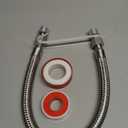 SYFLHYP Industrial Grade Compressor Jumper Hose - 1/ 2" NPT Male (20" Length), 450 PSI 750°F, Flexible Stainless Steel with Freely Rotating Fittings for Air Compressor System