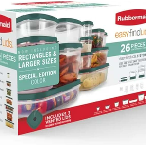Rubbermaid Easy Find Lids Food Storage Containers, Blue Spruce, 26 Piece Set, The product differs