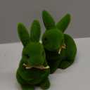 Supagoo 9" Moss Bunny Decor Set of 2,Easter Bunny Decor Figurine for Spring Home Decor,Cute Bunny as Easter Decorations for Table, Garden, or Party Supplies