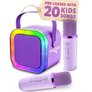 Move2Play, Karaoke Machine for Kids | Includes 20+ Kid Songs | 2 Microphones | Connect with Bluetooth | 3, 4, 5, 6, 7+ Year Old Gift | Toy for Girls, Boys, & Toddler | Birthday Present