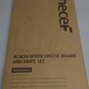 hecef Upgrade Bigger Cheese Board set of 4, a Acacia Wood Cheese Plate and 4 Pcs Knives, Charcuterie Platter Serving Tray for Appetizers, Feast, Housewarming, Cheese Serving