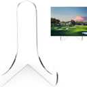 Boloyo 60-Degree Angle Acrylic Plate Display Stand , 6 Inch 2PC Clear Acrylic Display Holder Easel Base for Home Office Kitchen School Art Display