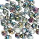 Crystal Beads - 50pcs Assorted Glass Beads for Jewelry Making, Shiny Teardrop Shape, Bulk for DIY Craft Necklace, Bracelet, Earring (8x10mm, Rose Red and Green)