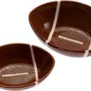 Boston International Ceramic Bowls Nesting Serving Bowl Set, 2 Sizes, Football Fever