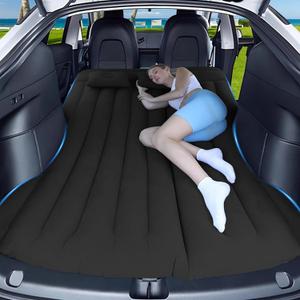 Car Air Mattress, Inflatable Bed Compatible with Tesla Model Y Mattress for SUV Truck RV Van Backseat Trunk, 6.4 ft Portable & Foldable Car AirBed Sleeping Pad for Tent Travel Camping Essentials Black