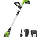 VIVOSUN 12” Cordless String Trimmer and Edger, 20V 2.0Ah Weed Eater, 2-Speed Control with Adjustable Head, Pole & Handle, Spool, Lightweight & Compact Trimmer, Battery and Fast Charger Included