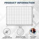 Lined Whiteboard Blank Grid Aluminum Frame Dry Erase Board Reusable Wall Mounted Board for Scheduling, to Do Lists Weekly Planning Home Work(24 x 18 Inch,Whiteboard with Grid)