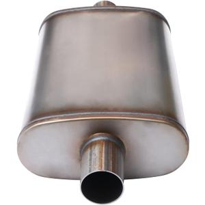 Universal 409 Stainless Muffler Straight-Through Performance Muffler Exhaust, center in | center out (3")