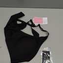 Deep V Bra Low Cut Sexy Push Up Bralettes for Women Padded Comfy Smoothing Wireless Lifting Bras Seamless Bralette (Medium, Black)