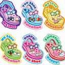 2 x Valentines Day Cards for Kids, 36 Cards with 72 Shoe Charms for Boys Girls Valentines Day School Classroom Exchange Gifts