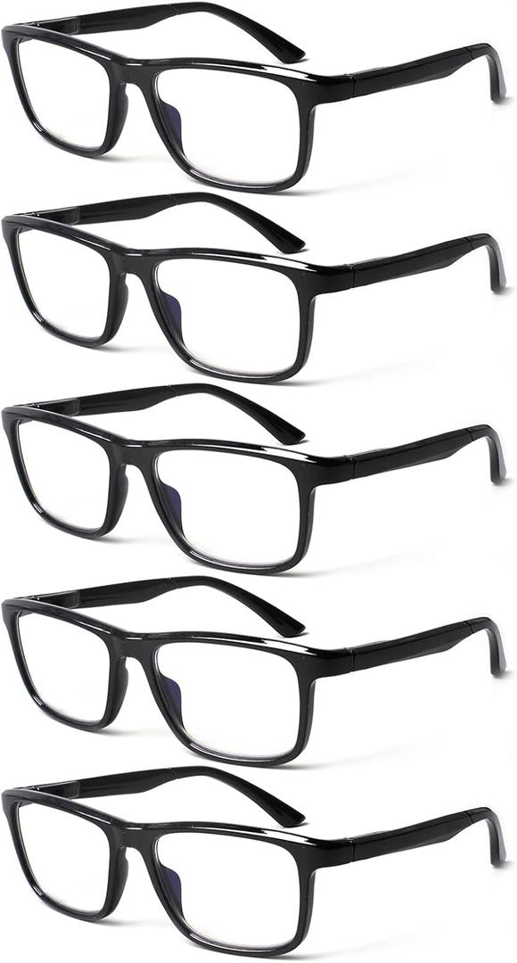SIGVAN 5 Pack Reading Glasses for Men and Women Blue Light Blocking with Spring Hinge Readers Computer Eyeglasses