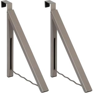 HOLDN STORAGE Over The Door Hanger - Single Foldable Rack Organizer for Hanging Clothes, Coats & Towels, Ideal for Dorm Rooms, Laundry, Bathrooms, Etc - Holds up to 20 LBs - Satin Nickel (2 Pack)
