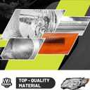 Headlights W/Bulbs for 2009 2010 Toyota Corolla Halogen Headlamp Replacement Driver & Passenger Side