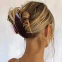 MAORULU Premium Durable Acetate Hair Claw Clips for Women Girls, 4 Inch Large Cute Jaw Clip for Thick or Thin Hair, Vintage Y2K Hair Clips, Dark Brown (Chocolate)