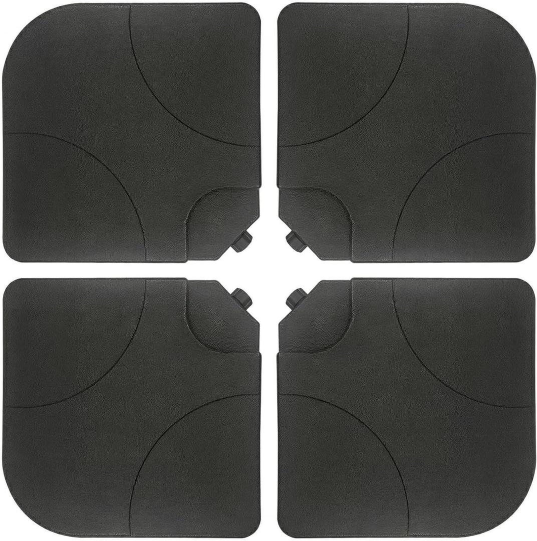 T&Jero 4 Piece Heavy Duty Plastic Base Stand Weight for Patio Outdoor Cantilever Offset Umbrella, 260 lb with Water and Sand Filled, Black