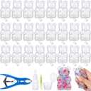 Simgoing 24 Pcs DIY Stress Ball Making Kit, Blank Stress Pressure Ball Skin Kit with Vacuum Evacuating Device & Expander Tool Make Your Own Fidget Pressure Balls for Adults (Bear)