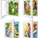 4 Pack Kids Art Frames 8.5x11 Inch Kids Artwork Flip Frame Changeable for Picture Display, Children School Drawing Projects Storage, Horizontally Vertically Wall Hanging, Front Opening, White