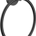 Hand Towel Holder Screw-in Matte Black Towel Ring for Bathroom Wall Stainless Steel Round Towel Hanger for Bathroom Hardware Accessories (1 pack)