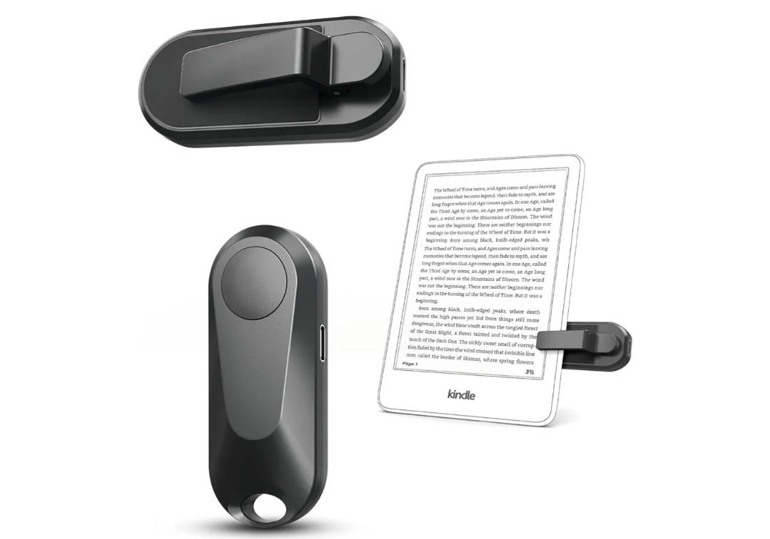 Remote Control Page Turner for Kindle Paperwhite Oasis Kobo eReaders, Camera Camcorder Remote Controls, Page Turner Clicker for ipad Tablets Reading Novels with Wrist Strap Storage Bag