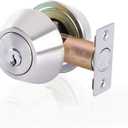 Double keyed Deadbolt Lock - Keyed on Both Sides, 2-Way Adjustable Cylinder Deadbolt (Privacy/Passage), Satin Stainless Steel (Silver, Single Cylinder) (Silver, Double Side)