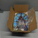 Open Road Brands Disney Beauty and the Beast Castle Hanging Glass Wall Decor - Beautiful Disney Princess Wall Art for Home (Blue)