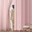 MIULEE Baby Pink Privacy Sheer Curtains That Let Light in 84 Inches Long Non-See-Through Semi Sheer Curtain Light Filtering Window Curtains Drapes for Living Room Bedroom 2 Panels Set